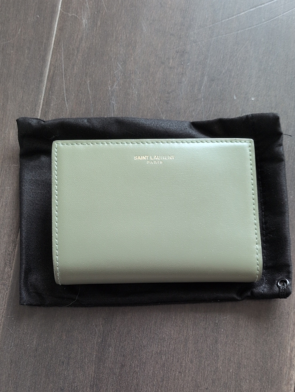 Saint Laurent Joan Wallet in Light Sage